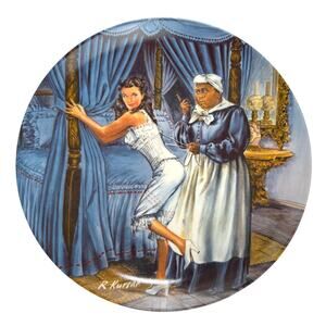 GWTW Collector Plate 8258 I Edwin M Knowles Lacing Scarlett 8.5 In